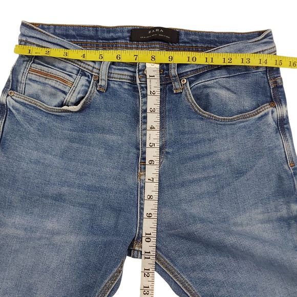 Zara Man Jeans Premium Denim Mens 31x30 Blue Skinny Stretch Cotton Blend - Picture 8 of 11